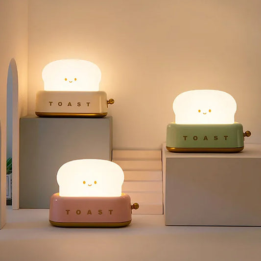 Pembe Tost Gece Lambası – Şarjlı & Pilli Sevimli LED Işık,Hediyelik Led Lamba - Neotech Market