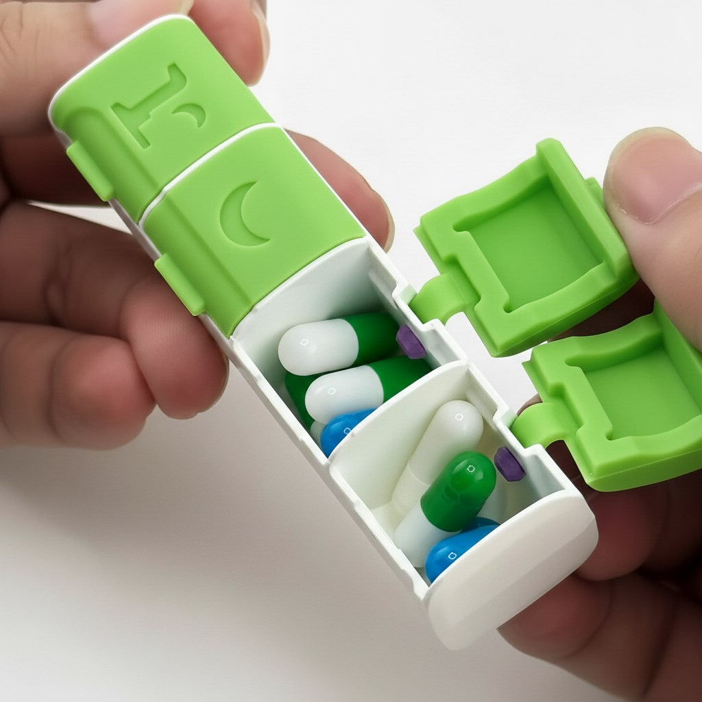 4 Bölmeli İlaç Kutusu Magnet Özellikli