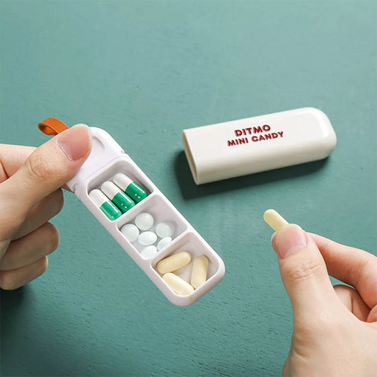 MiniPop Kapaklı 3 Bölmeli Taşınabilir İlaç Kutusu