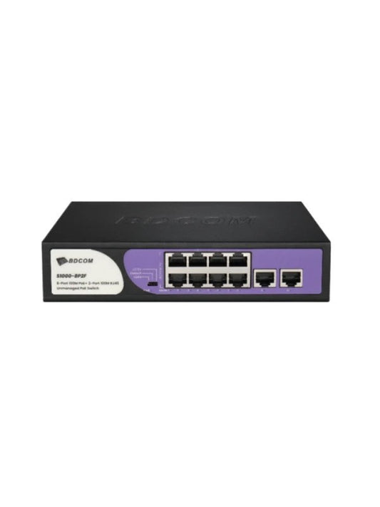 BDCOM 8 Port Yönetilemez PoE Switch S1000-8P2F  