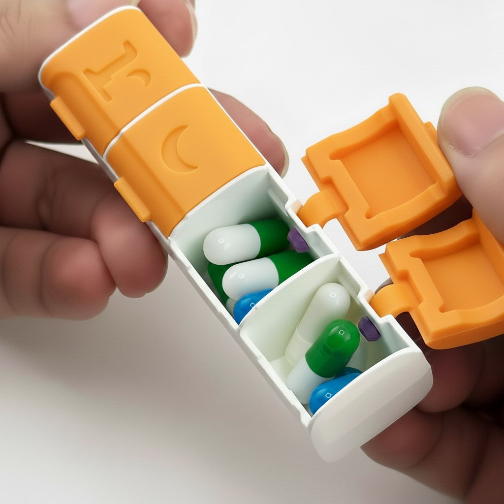 4 Bölmeli İlaç Kutusu Magnet Özellikli