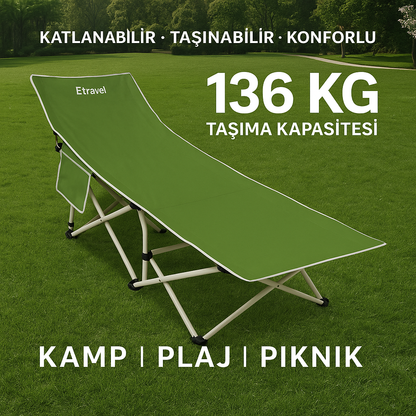 Katlanabilir Şezlong Kamp Yatağı Plaj Yatağı Kampet CR-1188