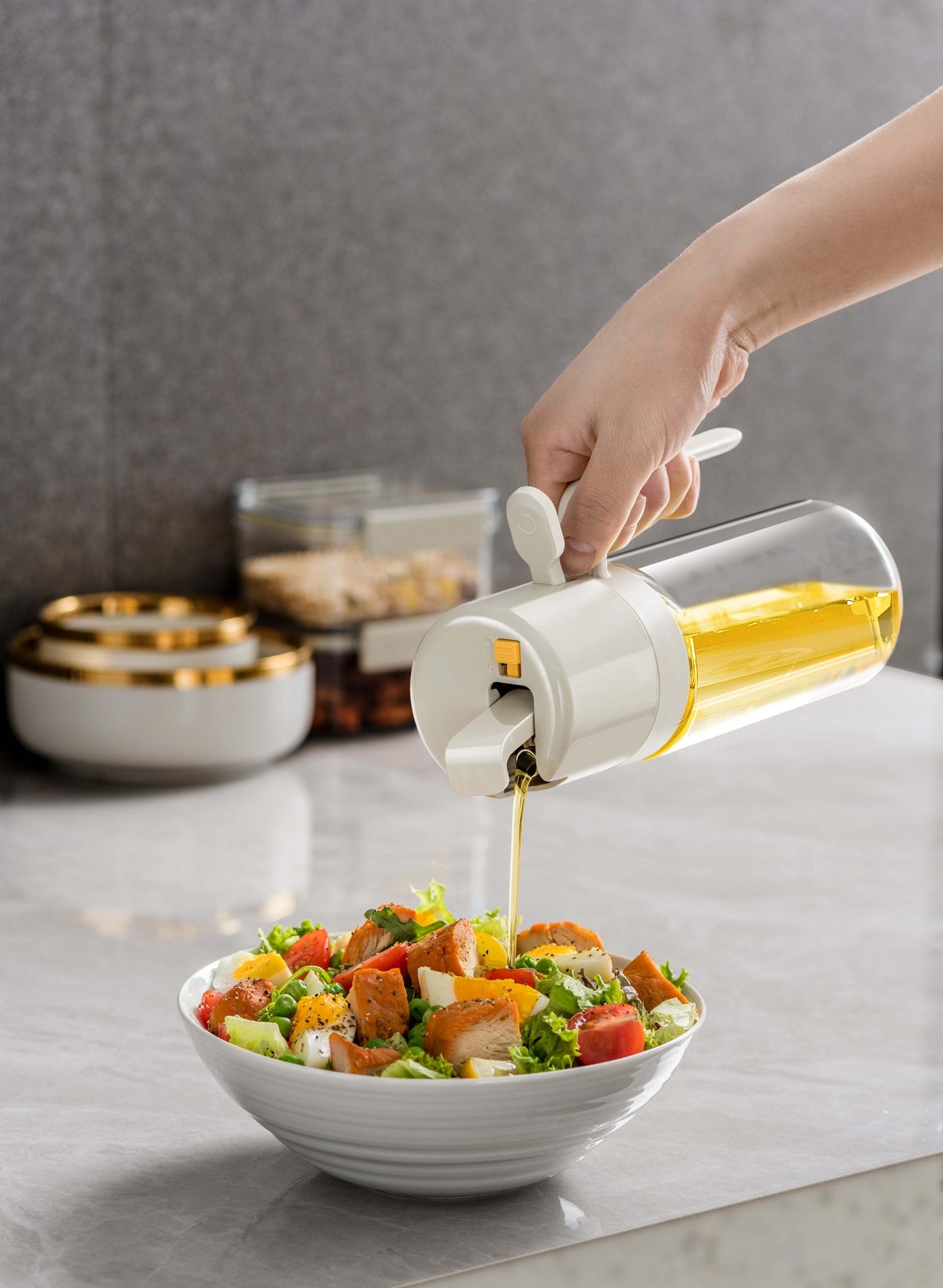 2'si 1 Arada Cam Yağdanlık – Püskürtmeli & Döküm Uçlu