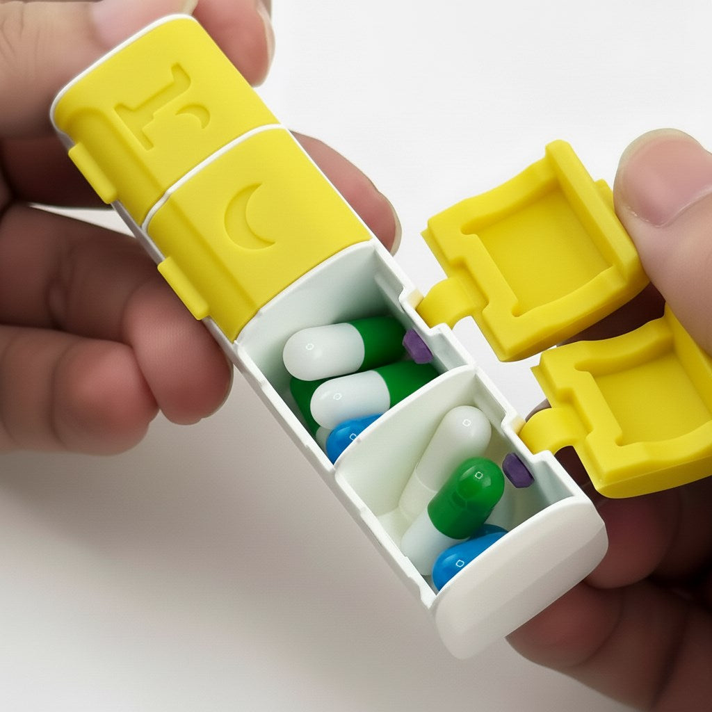 4 Bölmeli İlaç Kutusu Magnet Özellikli