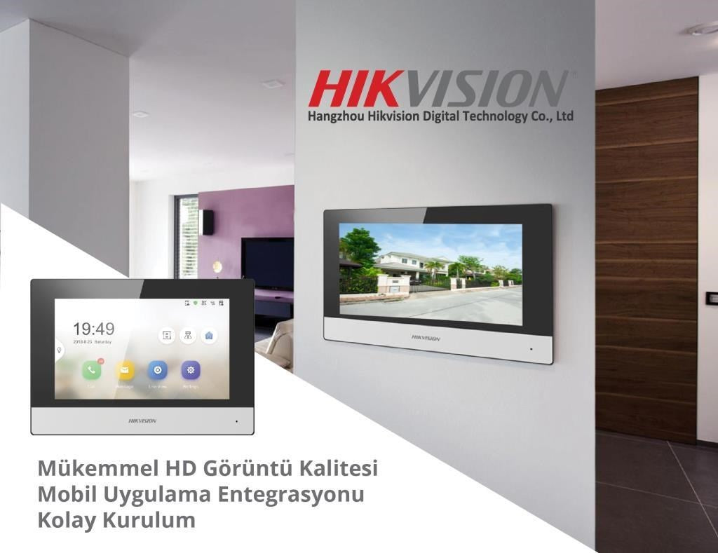 Hikvision DS-KH6320-WTE1 7 TFT İç Mekan İP Görüntülü Diafon Ekran