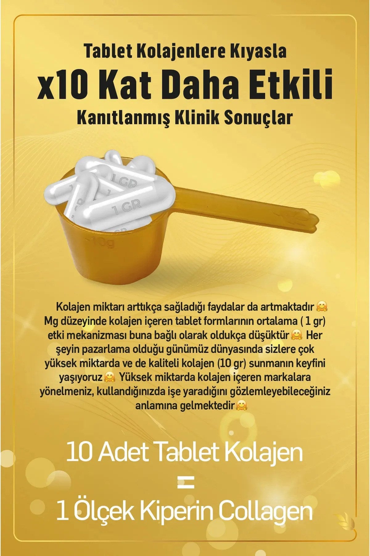 Kiperin Collagen %100 Saf Ve Doğal Yüksek Biyoaktif Çift Hidrolize Kolajen Peptitler içeren Diyet Ta