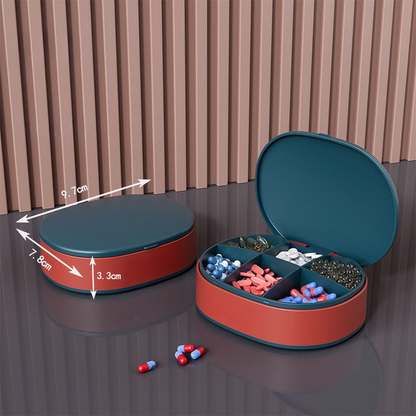 Luno Kapaklı 6 Bölmeli Taşınabilir İlaç Kutusu