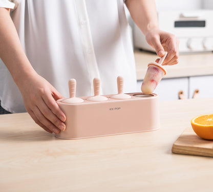 Pembe 4'lü Dondurma Kalıbı