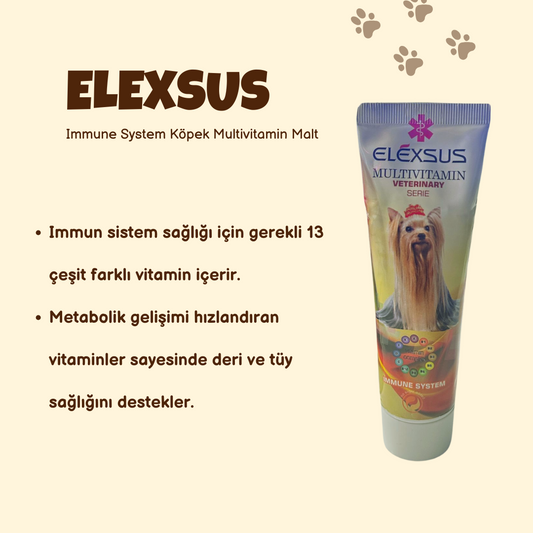 Elexsus Köpek Bağışıklık Sistemi Multivitamin Malt 100gr