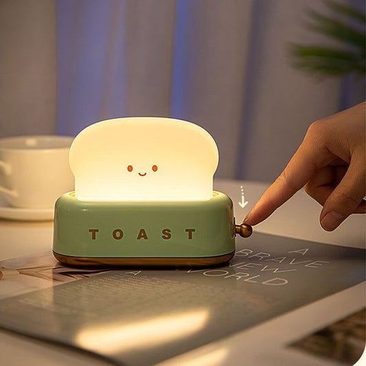 Yeşil Tost Gece Lambası – Şarjlı & Pilli Sevimli LED Işık,Hediyelik Led Lamba