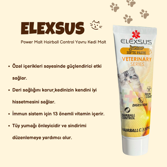 Elexsus Power Malt Hairball Control Yavru Kedi Malt 100gr