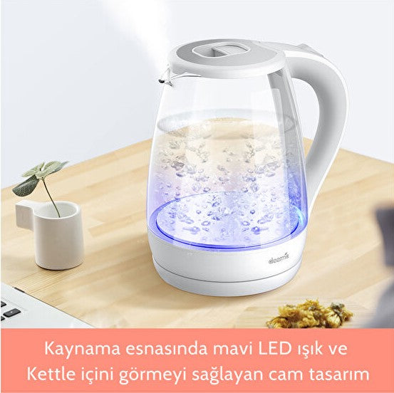 Mavi Işıklı Cam Kettle & Su Isıtıcı 1,7 lt