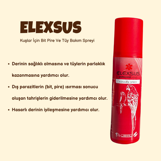 Elexsus Kuşlar Için Bit Pire Ve Tüy Bakım Spreyi 150ml