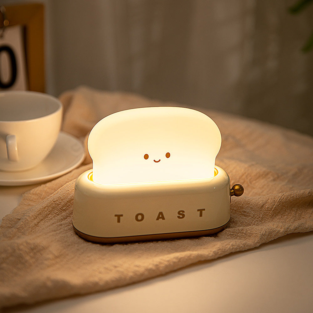 Sarı Tost Gece Lambası – Şarjlı & Pilli Sevimli LED Işık,Hediyelik Led Lamba