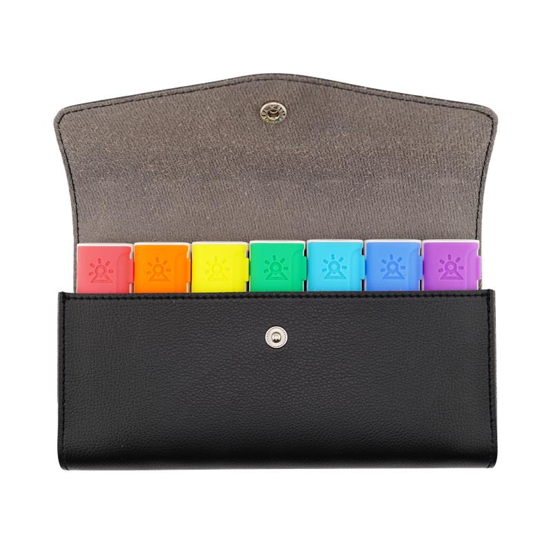 Siyah Taşıma Çantalı 7’li Renkli Weekly İlaç Kutusu Seti