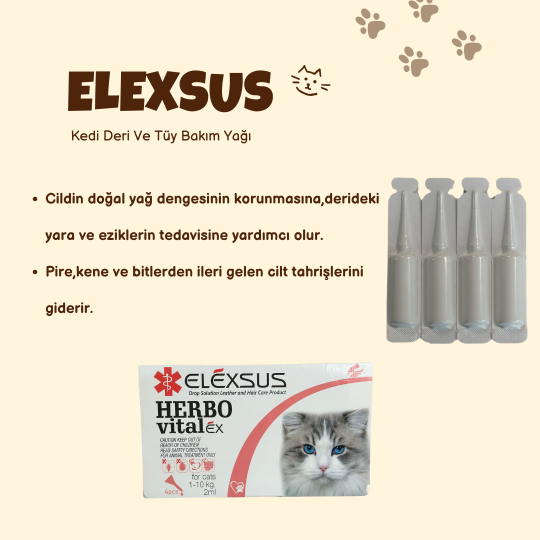 Elexsus Kedi Deri Ve Tüy Bakım Yağı