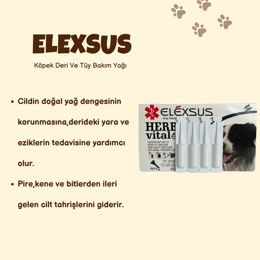 Elexsus Herbo Vitalex Köpekler Için Ense Damlası 10-20kg 4x4ml