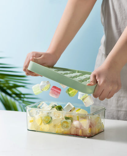 Yeni Nesil Çift Katlı Buz Kalıbı – Kapaklı Saklama Kutulu, Basmalı Sistem