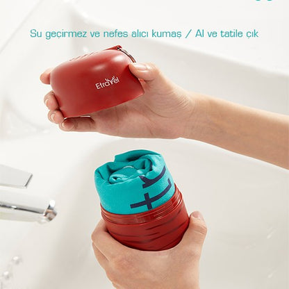 Etravel özel taşıma çantalı Mikrofiber çok amaçlı havlu seyahat ve plaj havlusu - Neotech Market